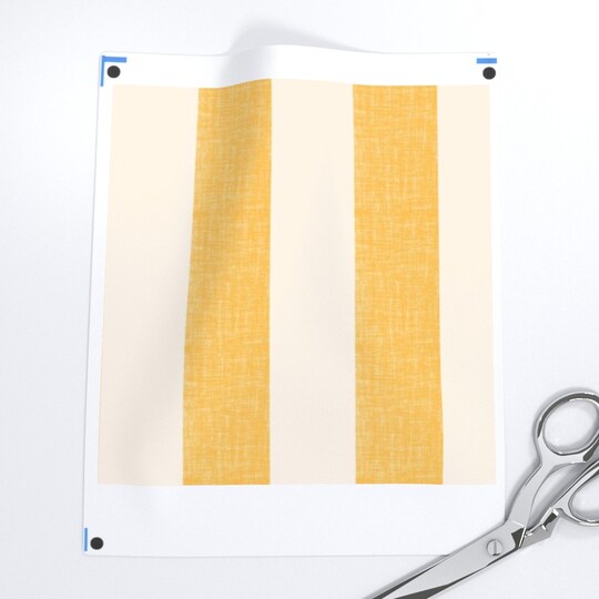 Lemon Yellow Stripe Amalfi Pool Cabana Simple Large Scale Custom Printed Fabric by Spoonflower Various Fabrics by the Yard or Fat Quarter